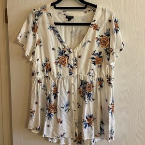Torrid floral babydoll blouse